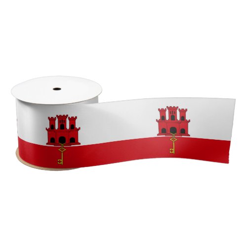 Gibraltar Flag Satin Ribbon