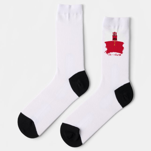 Gibraltar flag socks (Left)