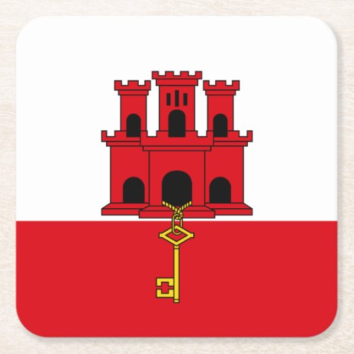 Gibraltar Flag Square Paper Coaster