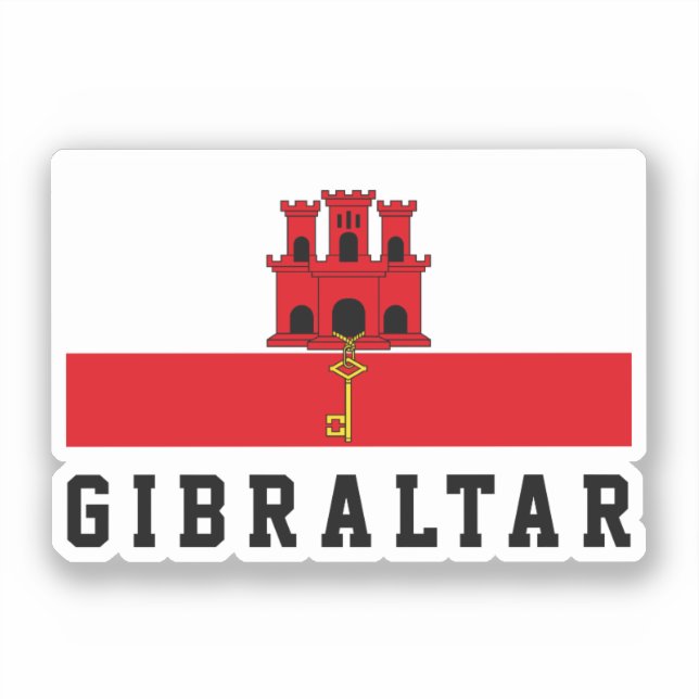Gibraltar Flag Sticker (Front)