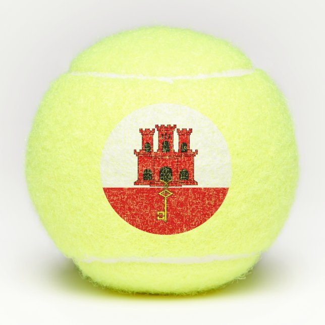 Gibraltar Flag Tennis Balls (Front)