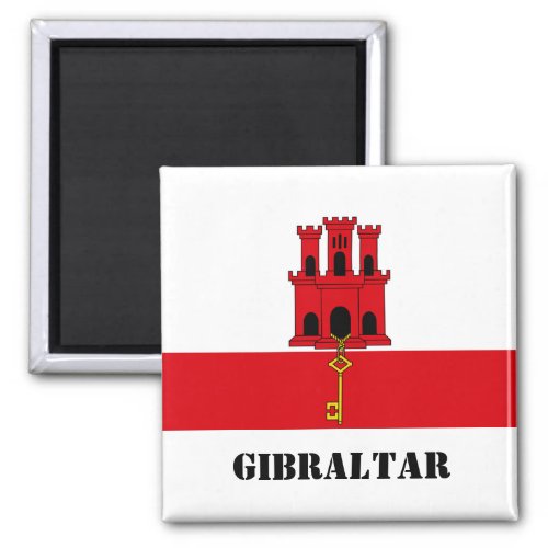 Gibraltar Flag with text Gibraltar Magnet