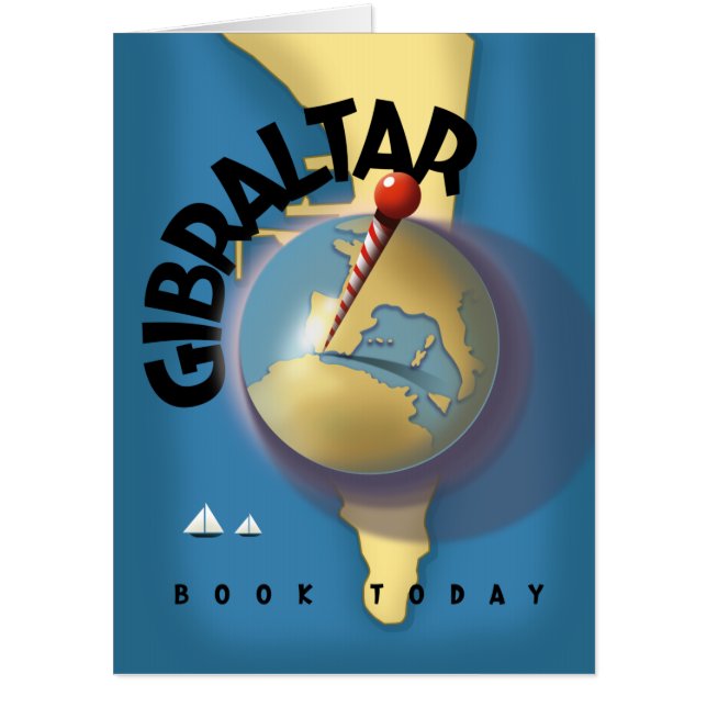 Gibraltar travel poster card (Front)