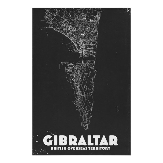Gibraltar Vintage Map Poster (Front)
