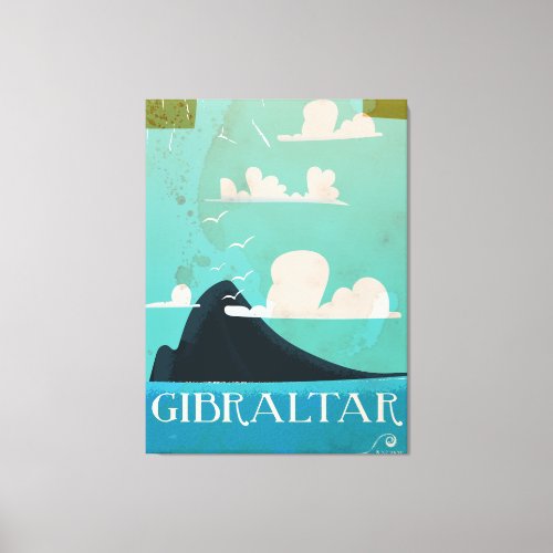 Gibraltar vintage travel poster canvas print