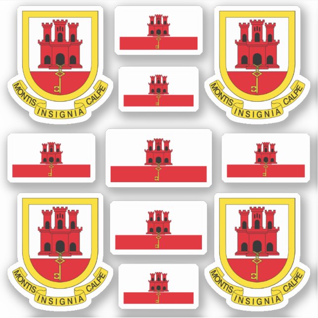 Gibraltarian symbols / coat of arms and flag sticker (Front)