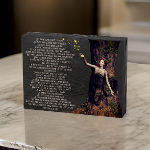 Gibran Wisdom Poetry Half Tree Love Wooden Box Sign