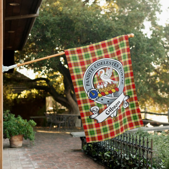 Gibson Clan Badge Tartan Flag Scottish (In SItu)