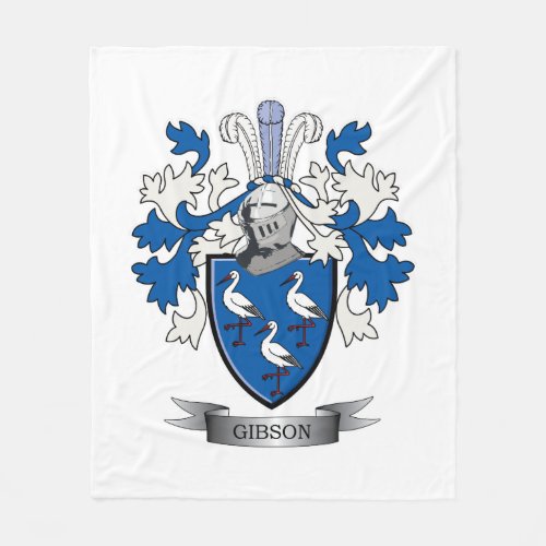 Gibson Family Crest Coat of Arms Fleece Blanket
