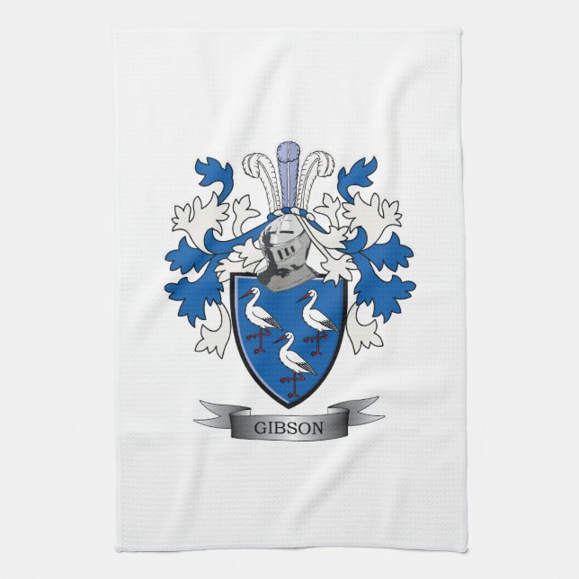 Gibson Family Crest Coat of Arms Kitchen Towel (Vertical)