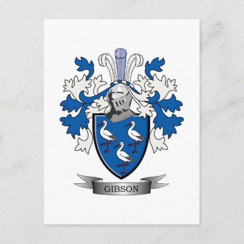 Gibson Family Crest Coat of Arms Postcard