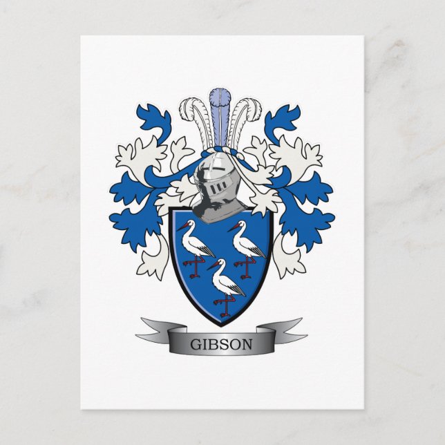 Gibson Family Crest Coat of Arms Postcard (Front)