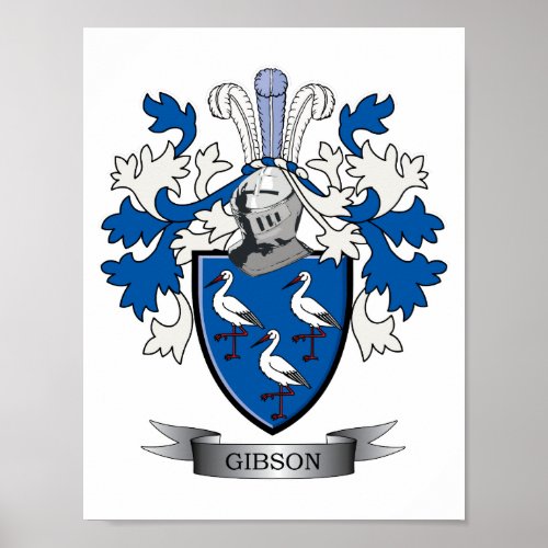 Gibson Family Crest Coat of Arms Poster