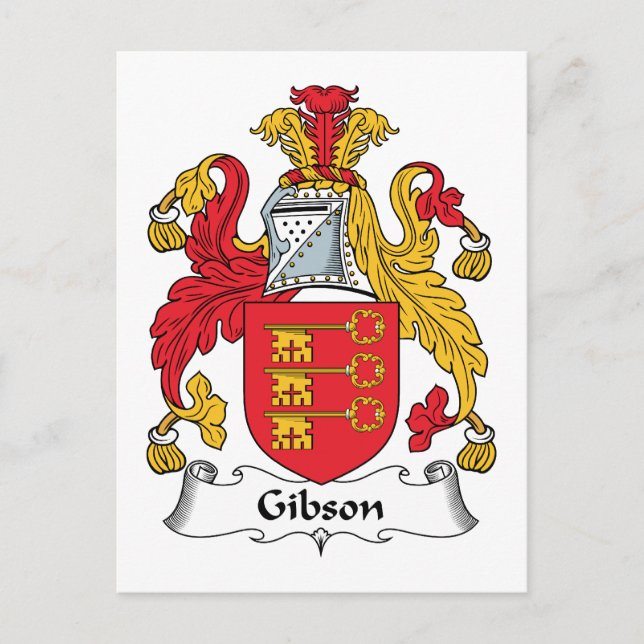 Gibson Family Crest Postcard (Front)