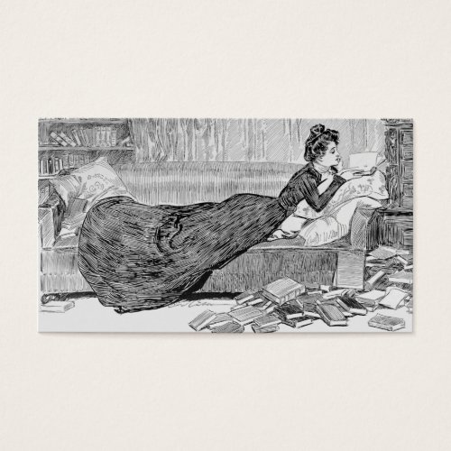 Gibson Girl Reading Business Card