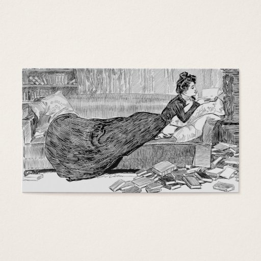 Customizable Gibson Girl Reading Business Card