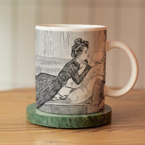 Gibson Girl Reading a Book Coffee Mug