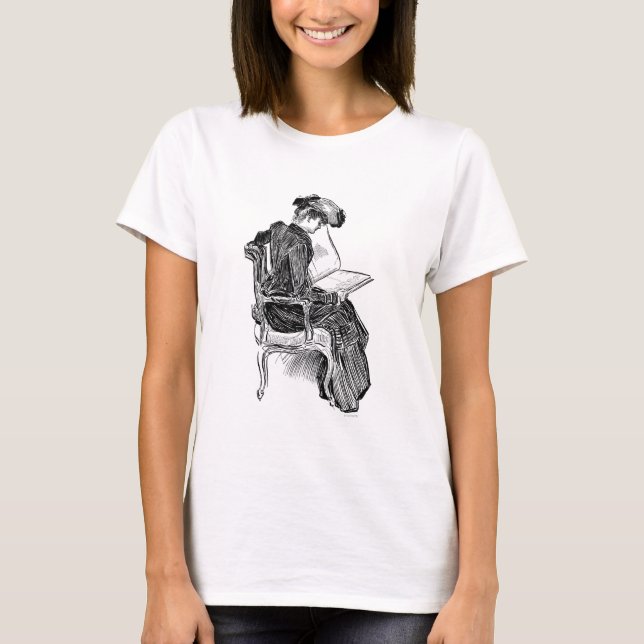 Gibson Girl Reading T-Shirt (Front)