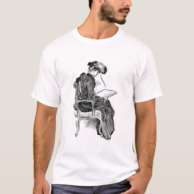 Gibson Girl Reading T-Shirt (Front)