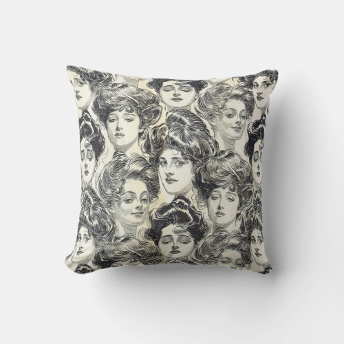 Gibson Girls by Charles Dana Gibson Circa 1902 Throw Pillow