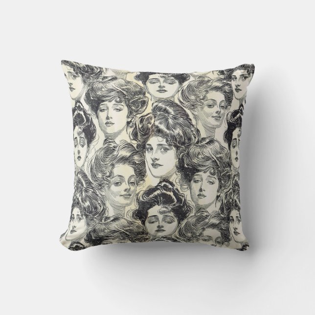 Gibson Girls by Charles Dana Gibson Circa 1902 Throw Pillow (Front)
