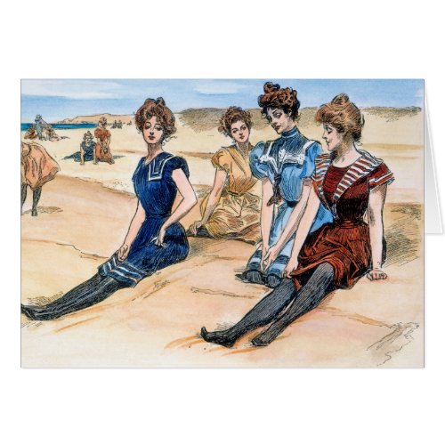 Gibson Girls On The Beach 1900