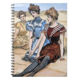 Gibson Girls On The Beach, 1900 Notebook