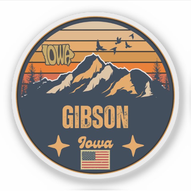 Gibson, Iowa Ia, United States Sticker (Front)