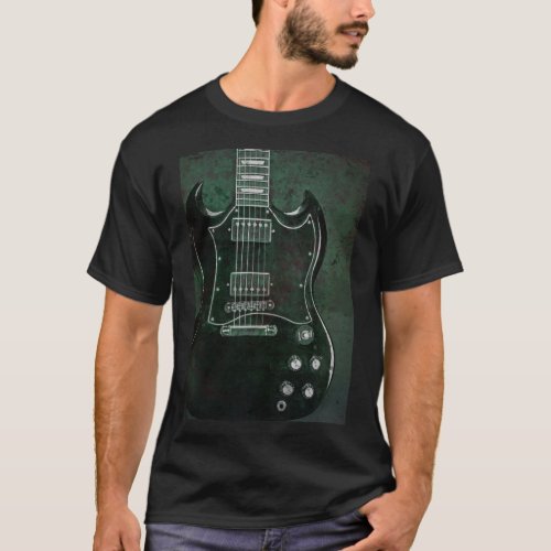 Gibson SG Standard Green Grunge T_Shirt