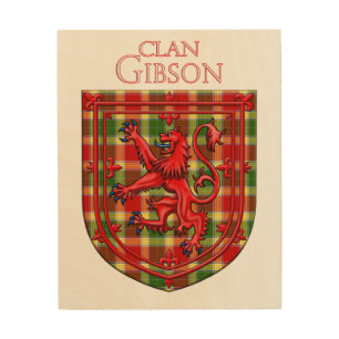 Gibson Tartan Scottish Plaid Lion Rampant Wood Wall Art