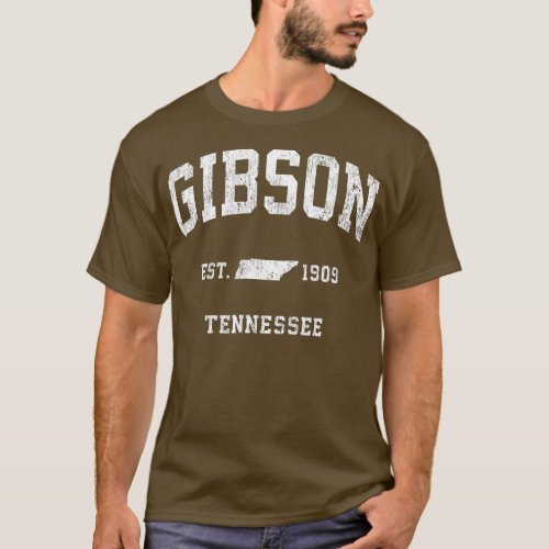 Gibson Tennessee TN Vintage Athletic Sports Design T_Shirt
