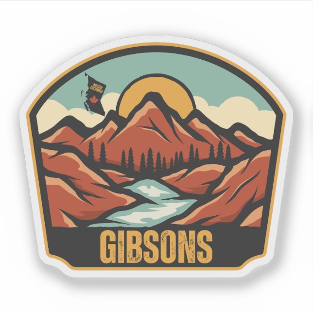 Gibsons, British Columbia Sticker (Front)