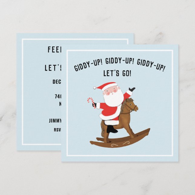 Giddy-up Christmas Party Invitations (Front/Back)