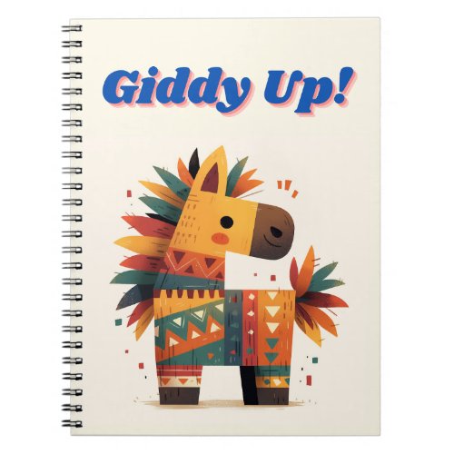 Giddy Up Colorful Horse Piata Notebook