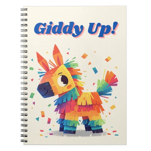 Giddy Up Colorful Horse Piata Notebook