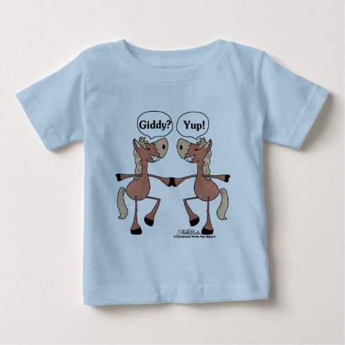 Giddy Up Horses Baby T_Shirt