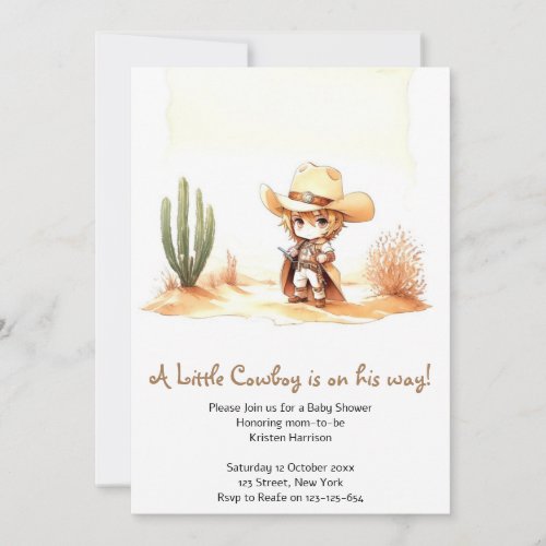 Giddy Up Its a Wild West Cowboy Baby Shower Invitation
