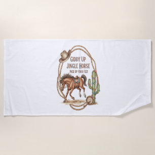 Giddy Up Jingle Horse Beach Towel