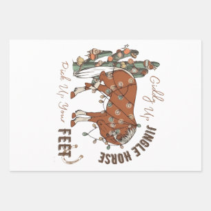 Giddy Up Jingle Horses Pick Up Your Feet Christmas Wrapping Paper Sheets