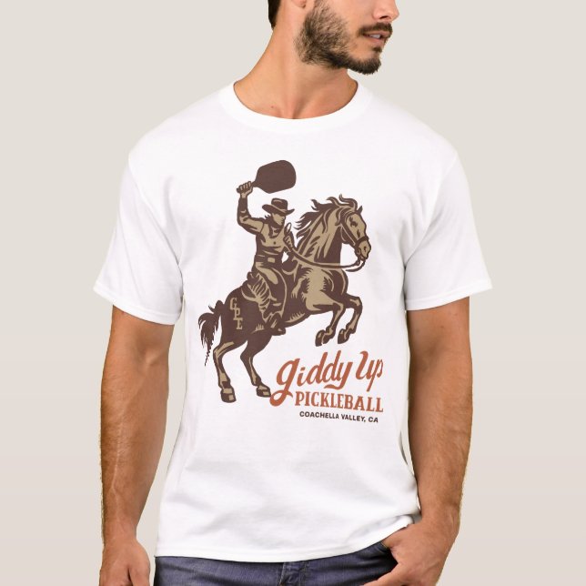 Giddy Up Pickleball - Paddle Front T-Shirt (Front)