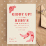 Giddy Up Pink Cowgirl Boots Rose Birthday Invitation