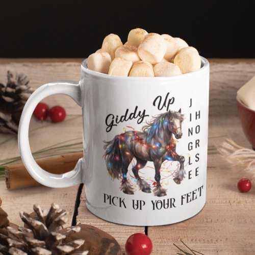 Giddy Up Western Christmas Horse  Coffee Mug
