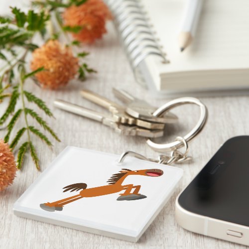 Giddyup Horsey Cartoon Horse Acrylic Keychain