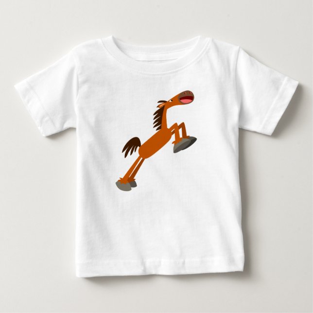 Giddyup, Horsey! Cartoon Horse Baby T-Shirt (Front)