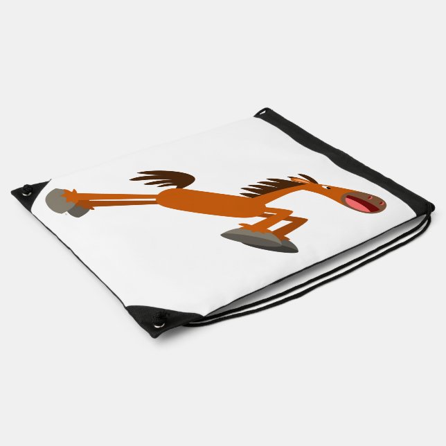 Giddyup, Horsey! Cartoon Horse Drawstring Backpack (Side)