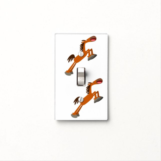 Giddyup, Horsey! Cartoon Horse Light Switch Cover (In Situ)
