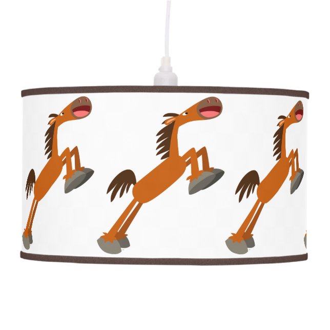 Giddyup, Horsey! Cartoon Horse Pendant Lamp (Front)
