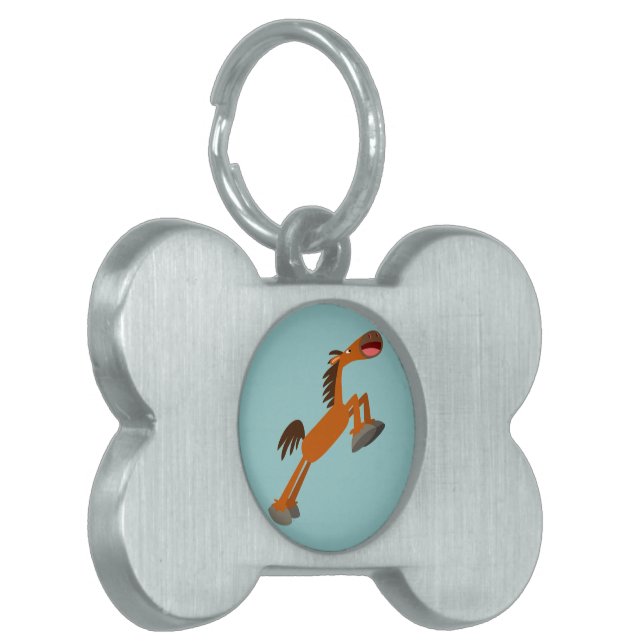 Giddyup, Horsey! Cartoon Horse Pet Tag (Front Left)
