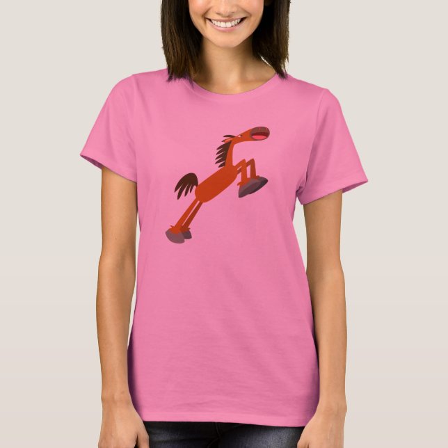 Giddyup, Horsey! Cartoon Horse Women T-Shirt (Front)