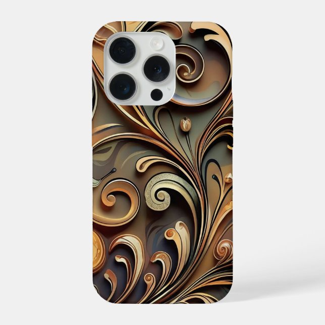 Gided Baroque Scrollwork  iPhone Case (Back)